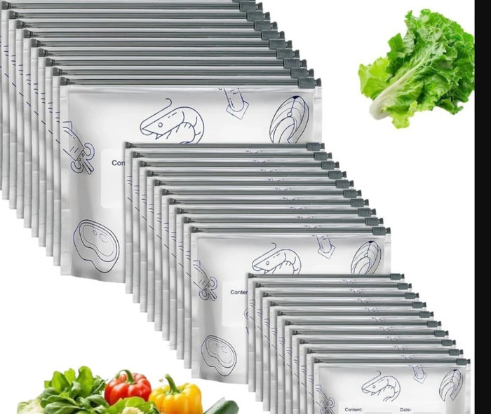 Reusable Foil Zip Lock Vacuum Food Storage Bag (Pack of 20)
